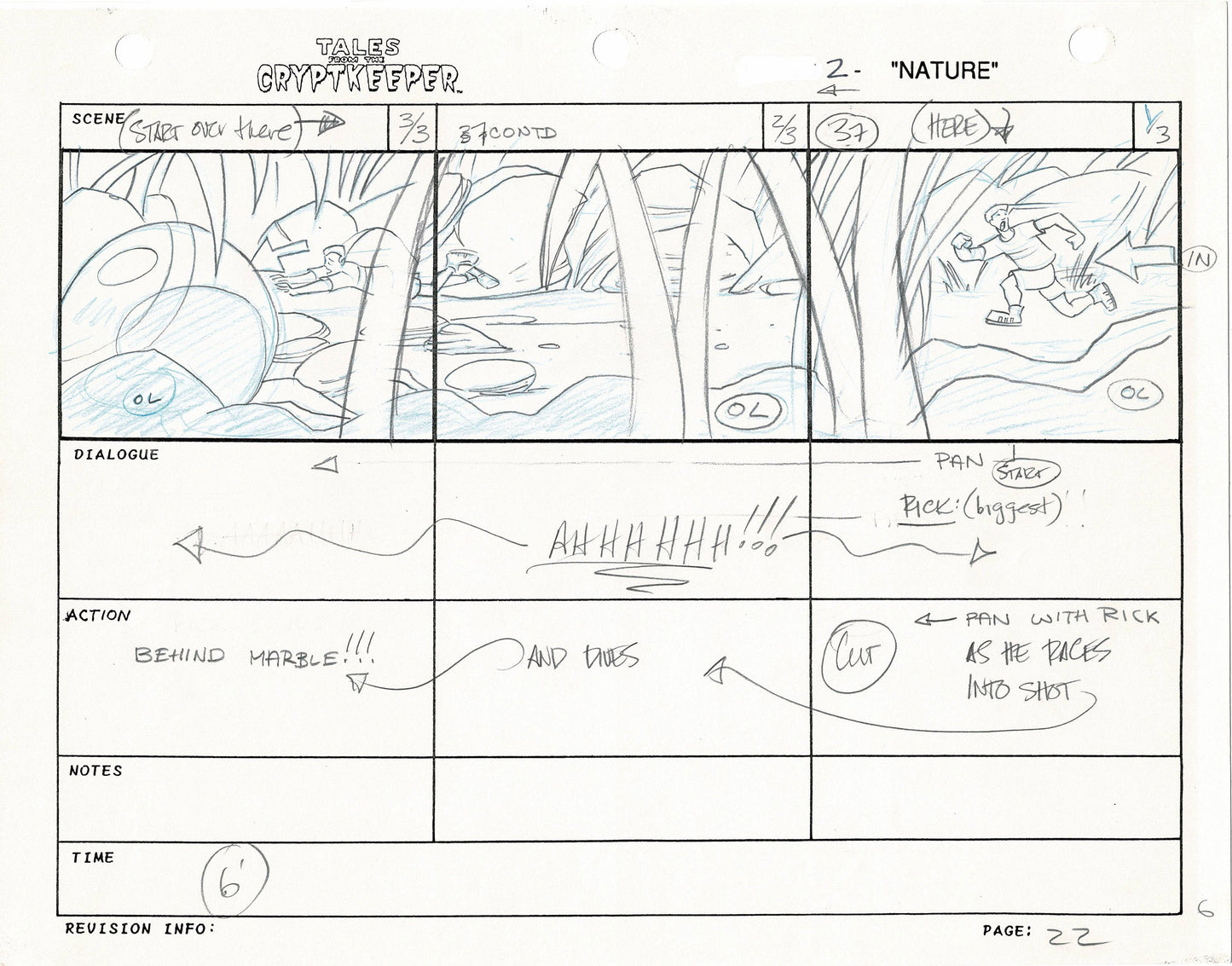 Tales From The Cryptkeeper Original Production Hand-Drawn Storyboard Nelvana 1993 Page 22