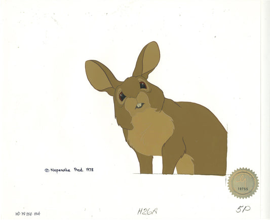 Watership Down 1978 Production Animation Cel of Pipkin with LJE Seal and COA 058-004