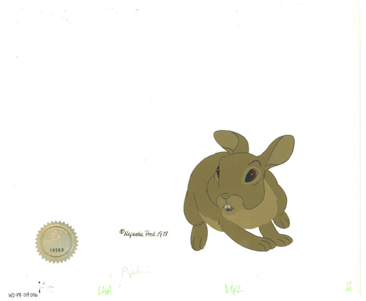 Watership Down 1978 Production Animation Cel of Pipkin with LJE Seal and COA 019-006