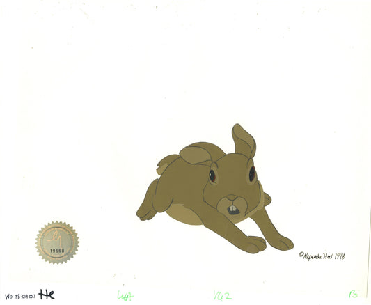 Watership Down 1978 Production Animation Cel of Pipkin with LJE Seal and COA 019-007