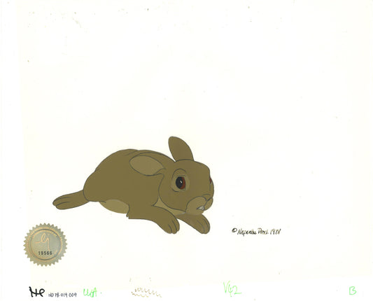 Watership Down 1978 Production Animation Cel of Pipkin with LJE Seal and COA 019-009