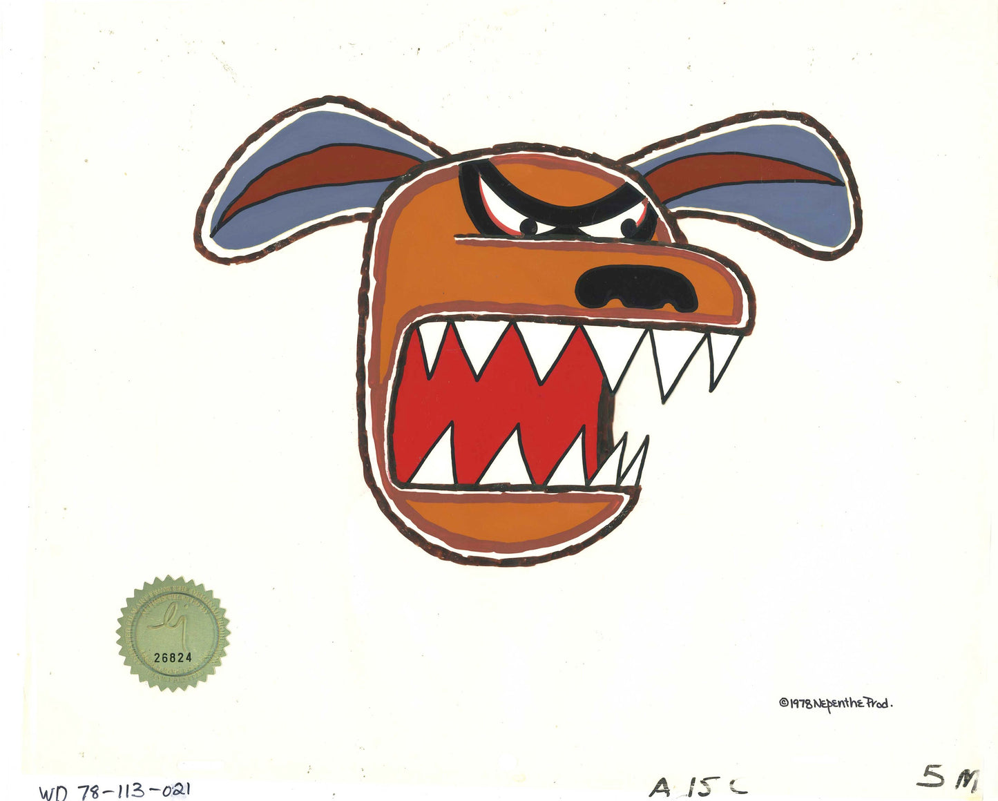 Watership Down Opening Fable El-ahrairah 1978 Production Animation Cel with LJE Seal and COA 113-021 of an Animal