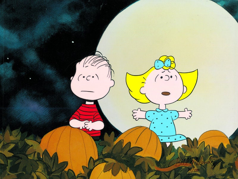 PEANUTS It's the Great Pumpkin Charlie Brown Halloween Night Limited Edition of 500 Animation Cel Signed by Bill Melendez ml01