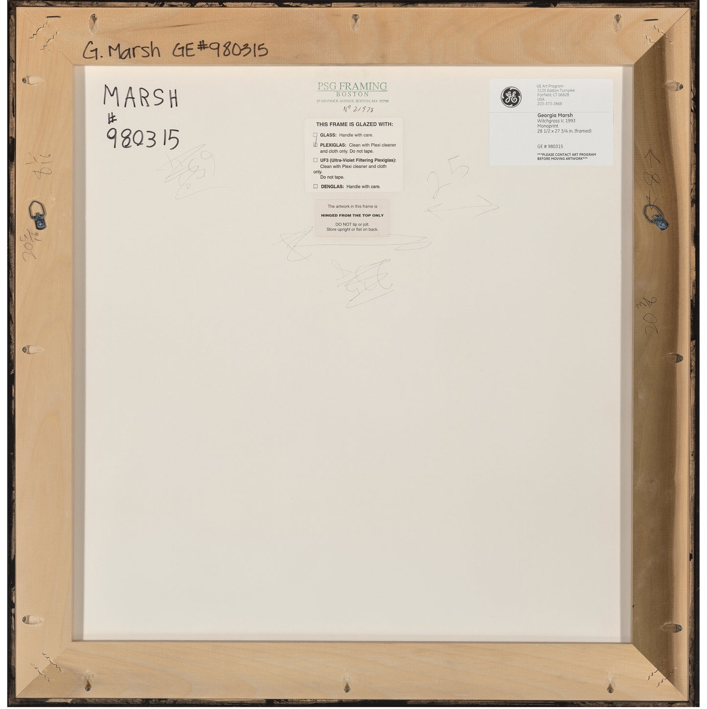 Georgia Marsh Witchgrass V 1993 Signed Monoprint Limited Edition of 1 Framed