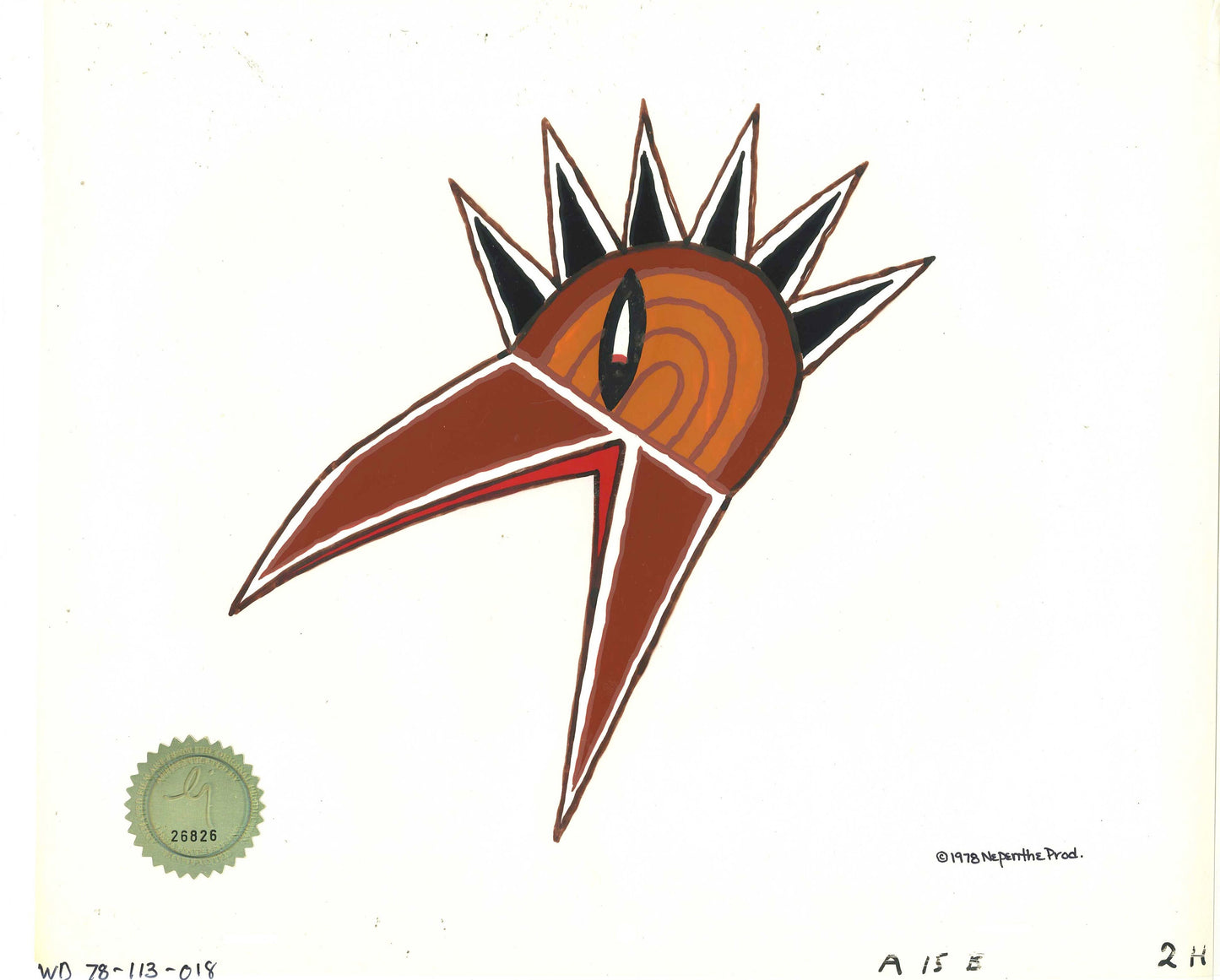 Watership Down Opening Fable El-ahrairah 1978 Production Animation Cel with LJE Seal and COA 113-018 of an Animal