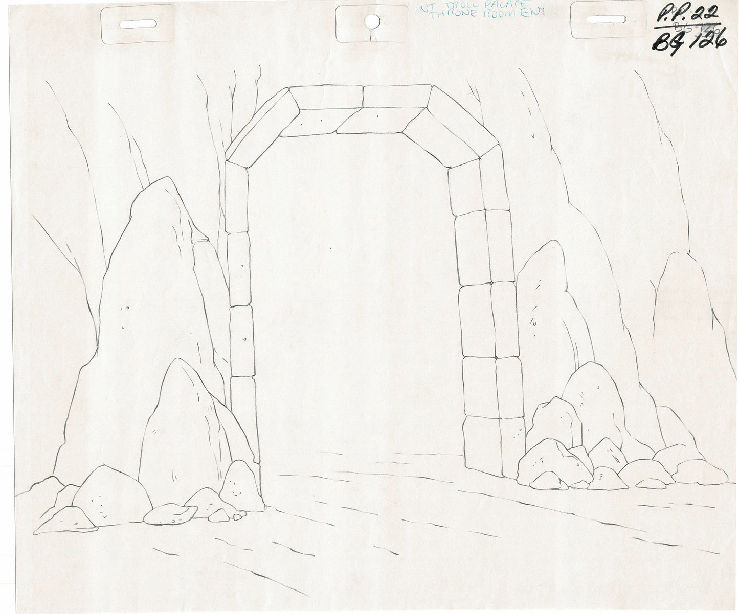 She-Ra Princess of Power Animation Production Pencil Background Drawing Filmation 1980s 72-007