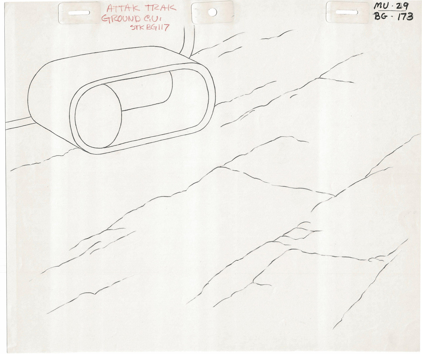 He-Man and the Masters of the Universe Animation Production Pencil Background Drawing Filmation 1980s 72-004