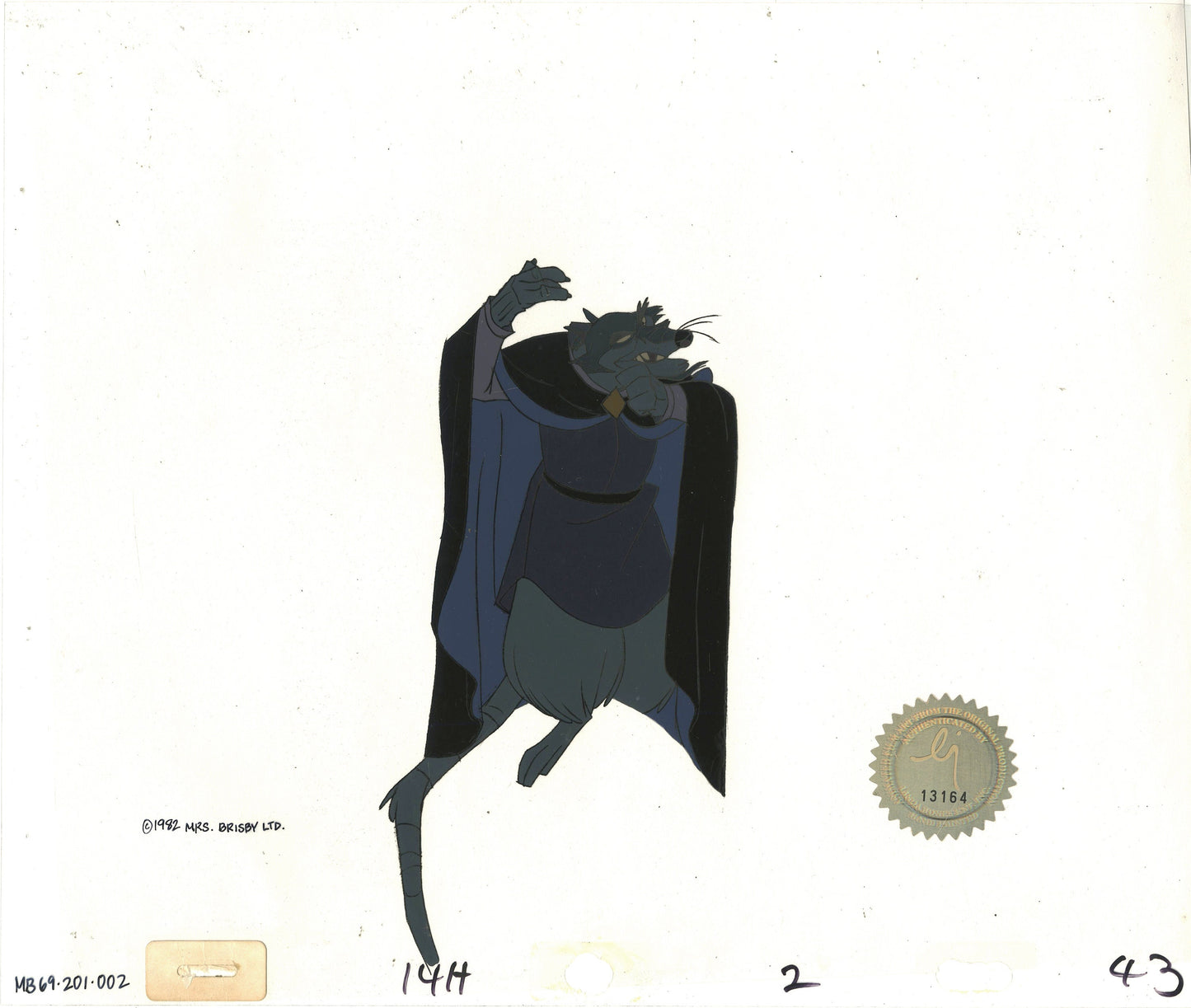 Don Bluth Secret of NIMH Jenner 1982 Original Production Animation Cel Used to make the cartoon 201-002
