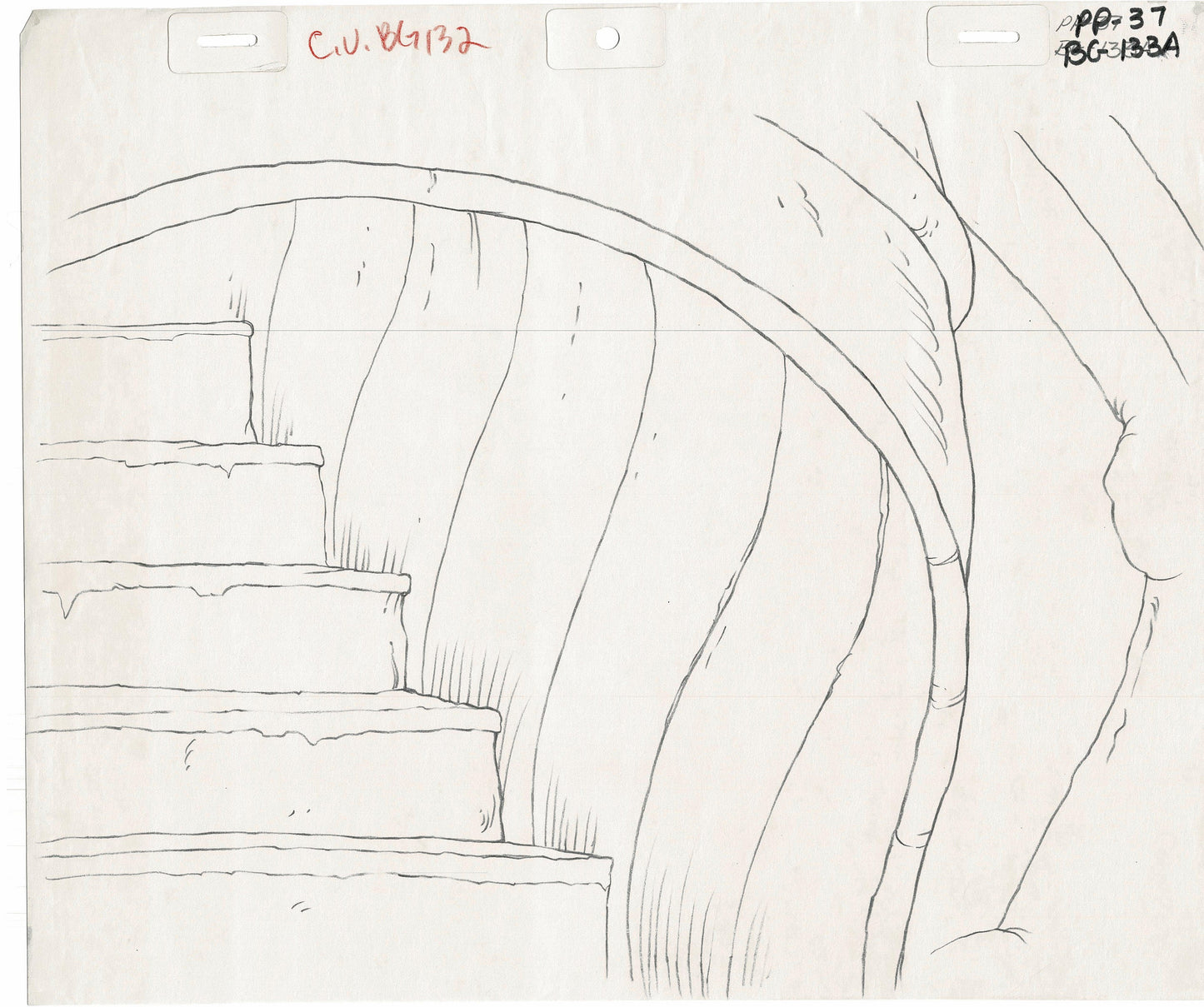 She-Ra Princess of Power Animation Production Pencil Background Drawing Filmation 1980s 72-001