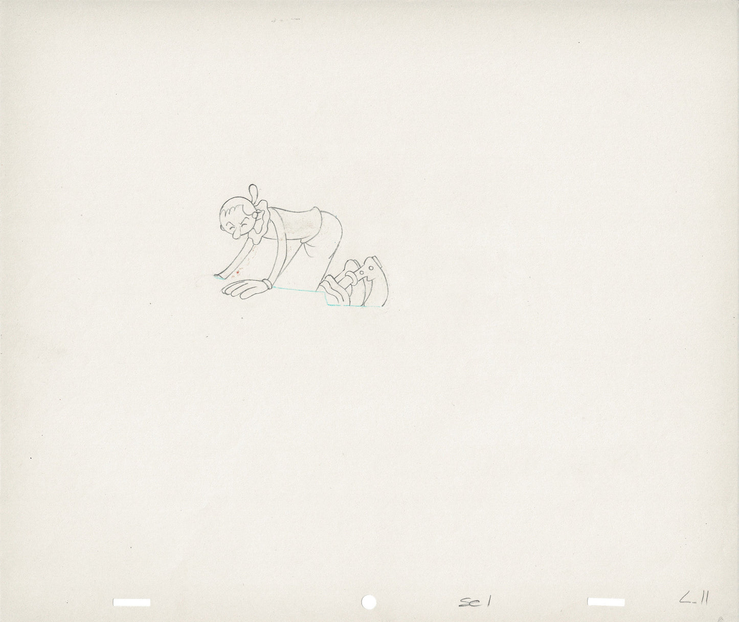 Popeye Olive Oyl Screen-Used Production Animation Cel and Drawing Hand-Inked Pre-1970s 11
