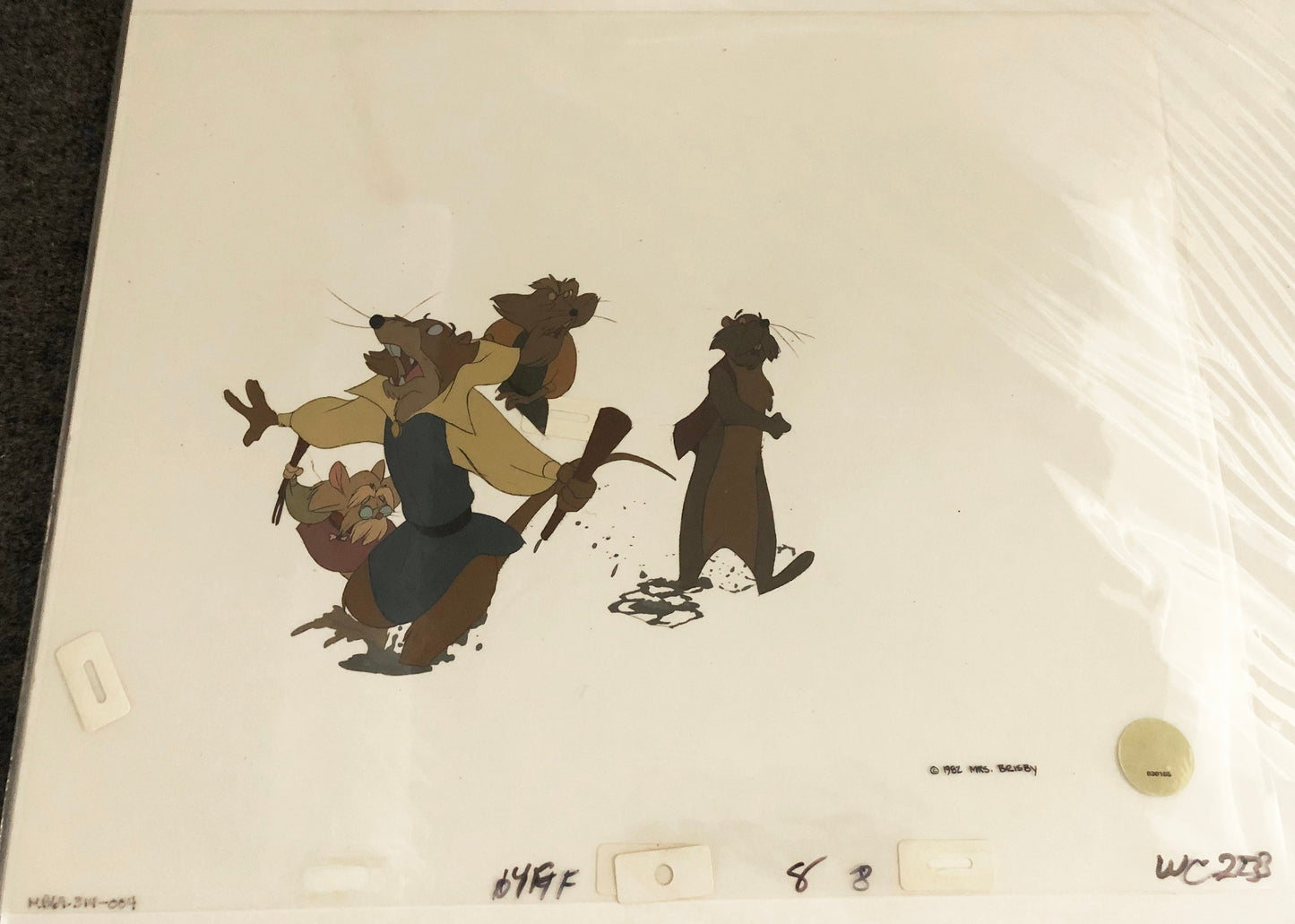 Don Bluth Secret of NIMH Justin 1982 Original Production Animation Cel Used to make the cartoon 314-004