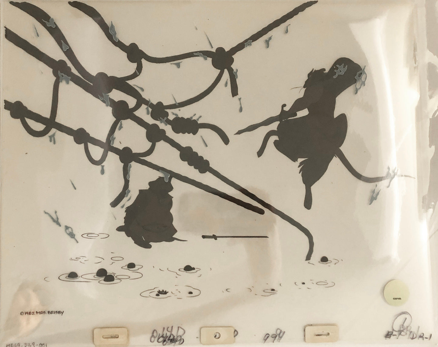 Don Bluth Secret of NIMH Jenner 1982 Original Production Animation Cel Used to make the cartoon 329-001