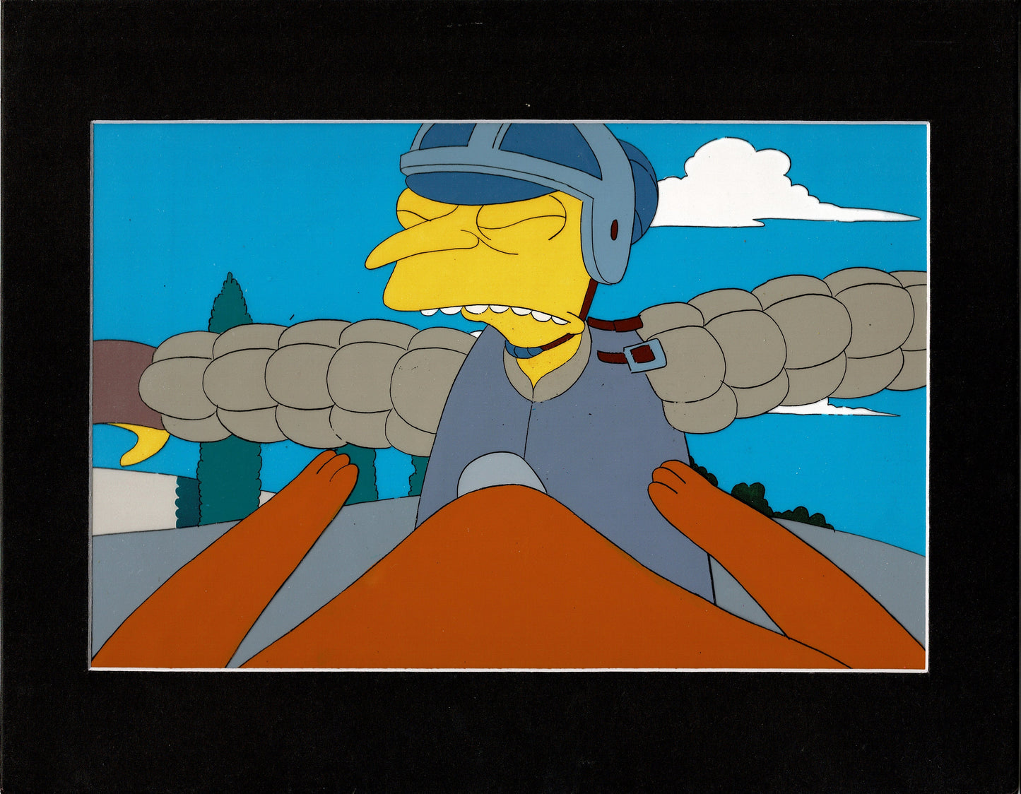 Simpsons Mr Burns Production Animation Cel and Background OBG Fox 1992 Season 3