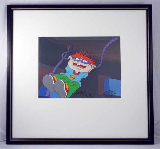 Rugrats Chuckie Finster Production Animation Cel from Nickelodeon Signed by Arlene Klasky and Gabor Csupo Framed