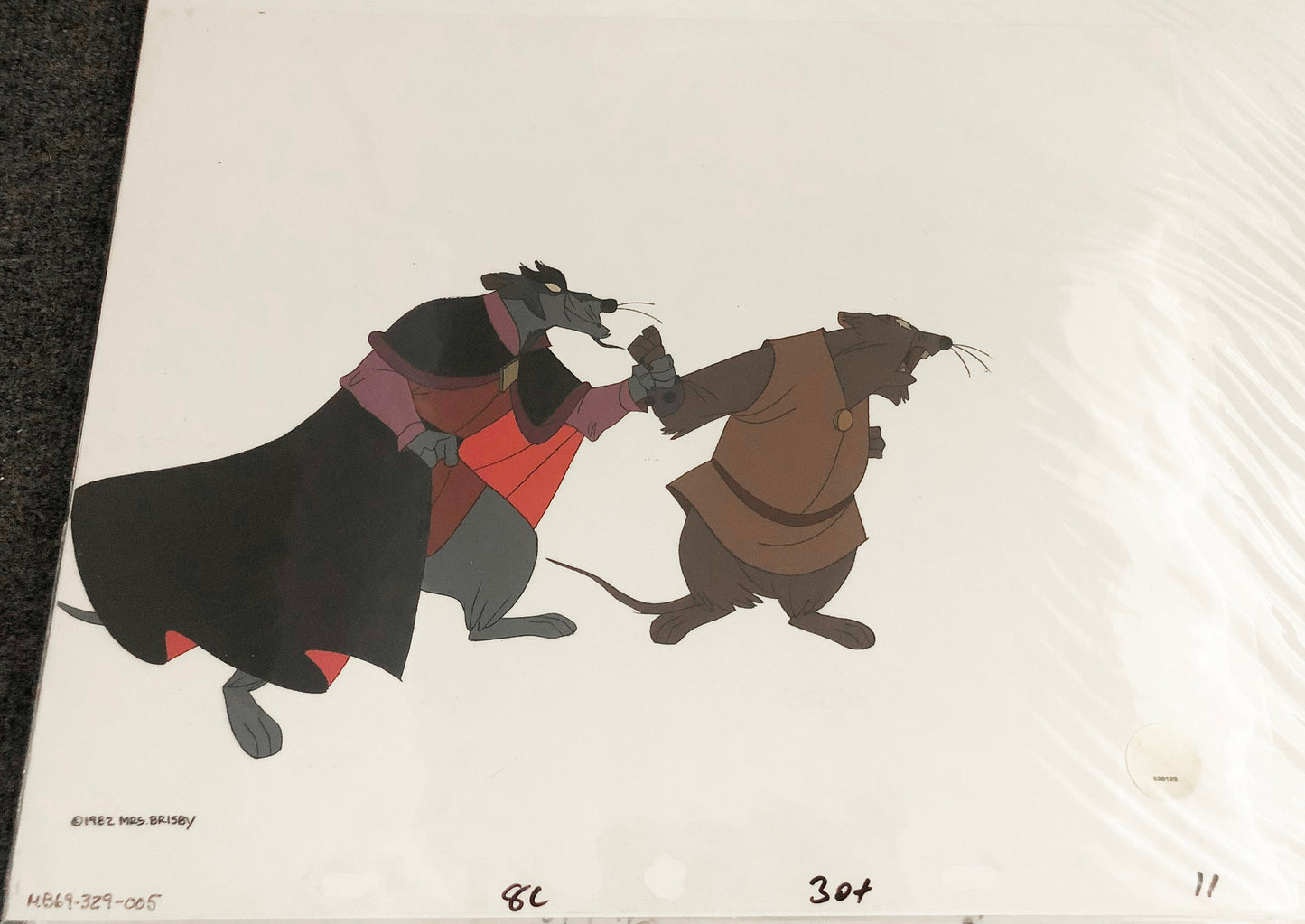 Don Bluth Secret of NIMH Jenner 1982 Original Production Animation Cel Used to make the cartoon 329-005
