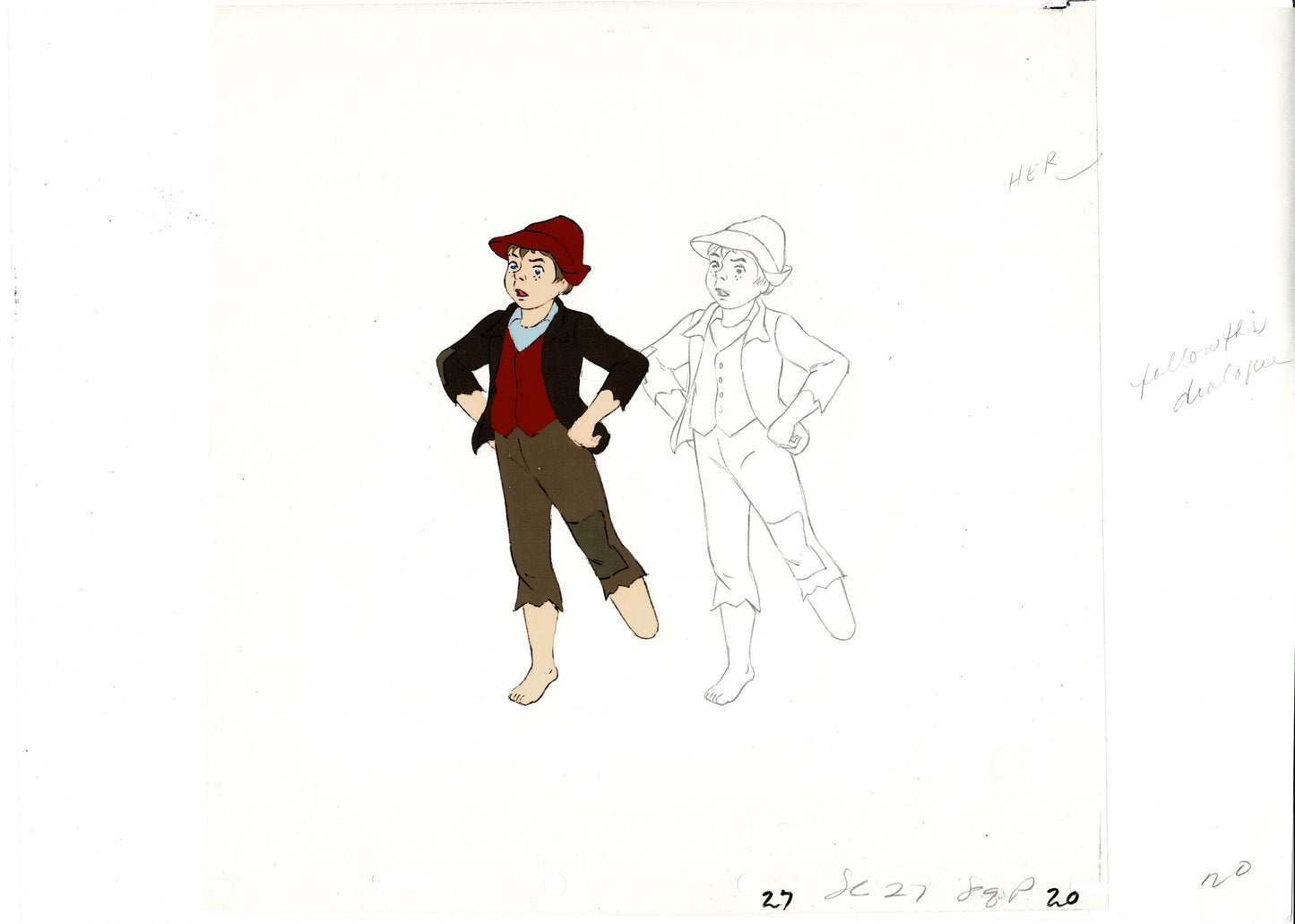HEIDI'S SONG Peter Production Animation Cel and Drawing Hanna Barbera 1982 20
