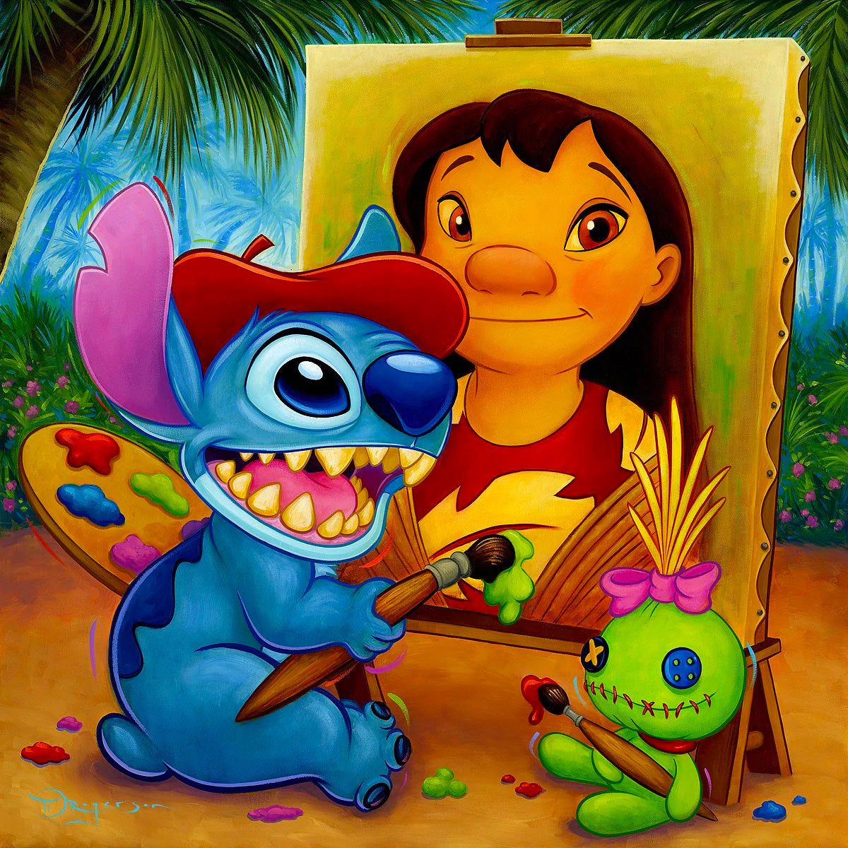 Lilo & Stitch Walt Disney Fine Art Tim Rogerson Signed Limited Edition of 195 on Canvas "The Mona Lilo"