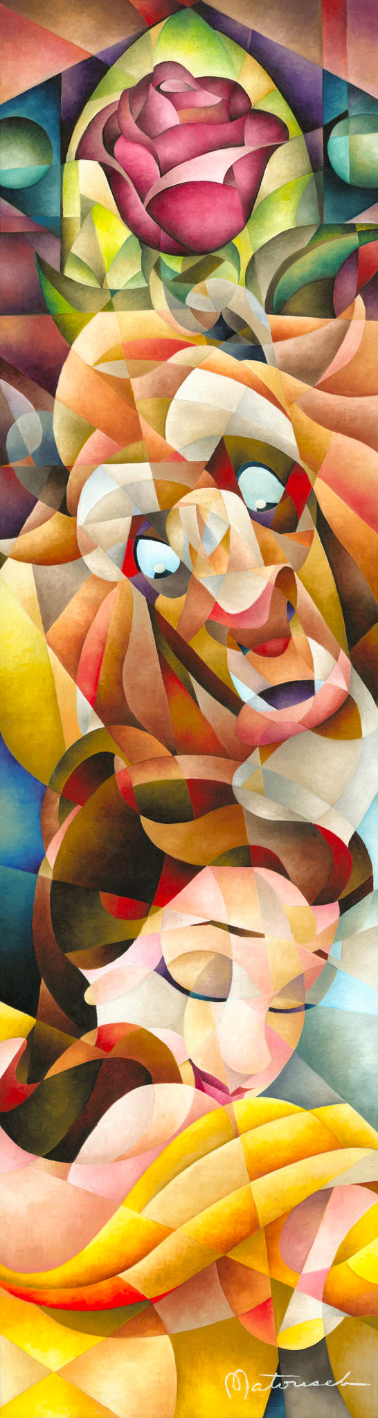 Beauty and the Beast Walt Disney Fine Art Tom Matousek Signed Limited Edition of 195 on Canvas "True Love's Embrace"