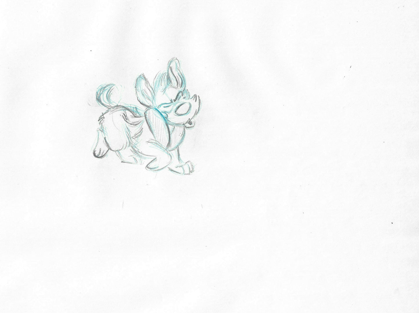 Oliver & Company 1988 DODGER Walt Disney Original Production Animation Drawing B105
