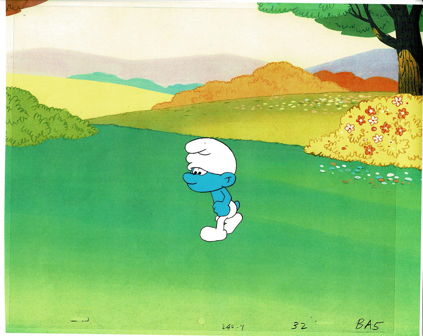 Smurfs Original Production Animation Cel Hanna Barbera 1980s Z-10