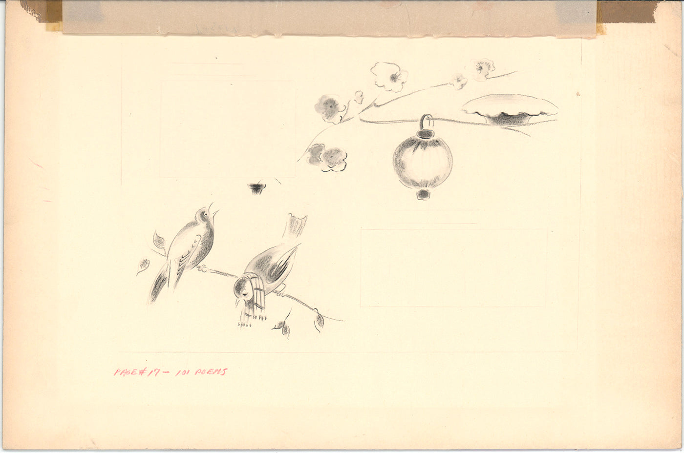 Illustration Book Page Original Drawing by Lowenheim c1978 Samuel Lowe H009