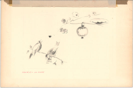 Illustration Book Page Original Drawing by Lowenheim c1978 Samuel Lowe H009