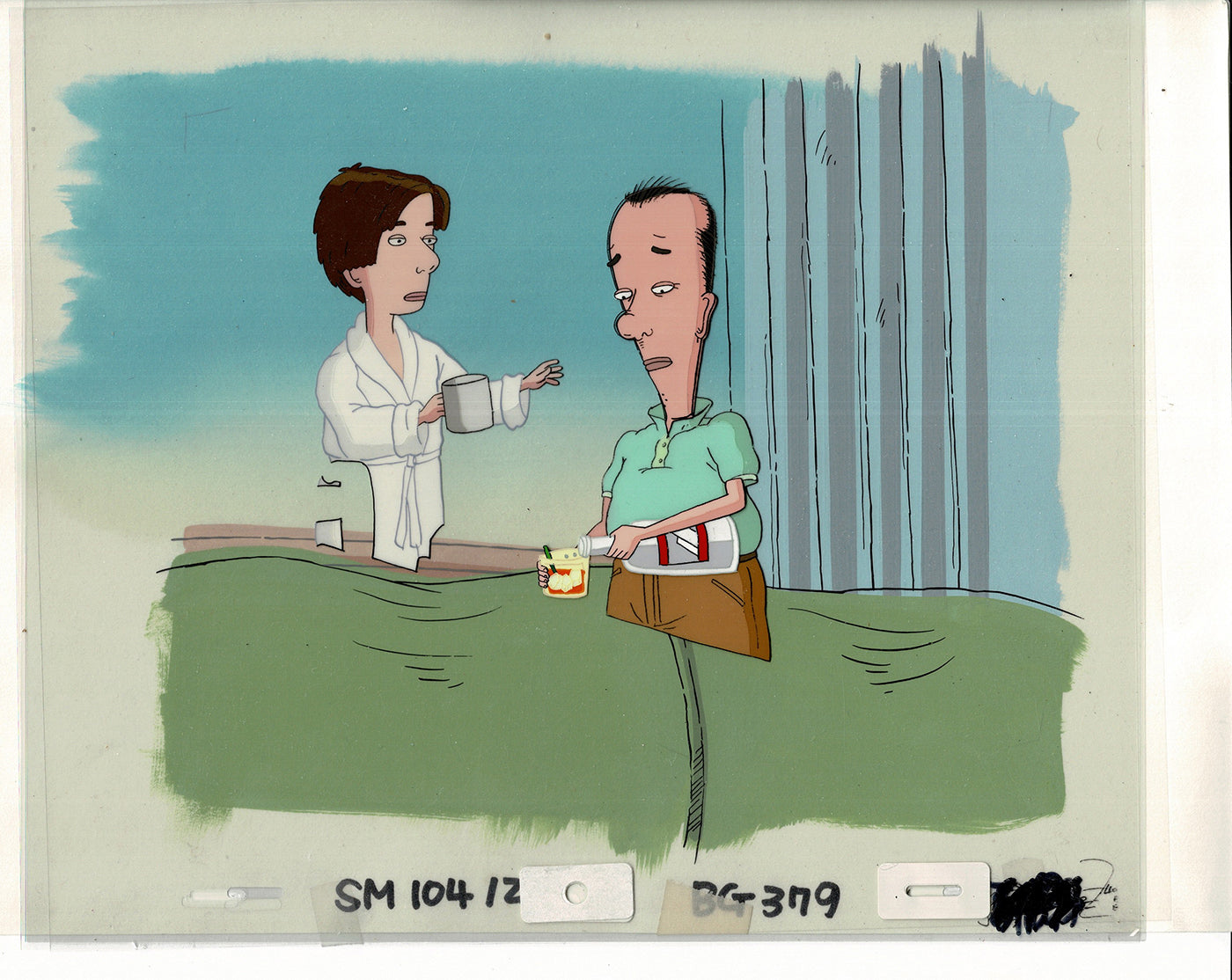 David Spade Production Cel and Drawing and OBG Background from Sammy Production TV Cartoon SNL Alum 2000 BB-10