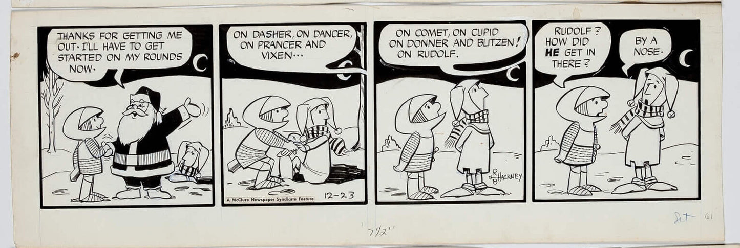 Sir Bagby Rick Hackney and Bill Hackney Original Ink Daily Comic Strip Art Signed BB10