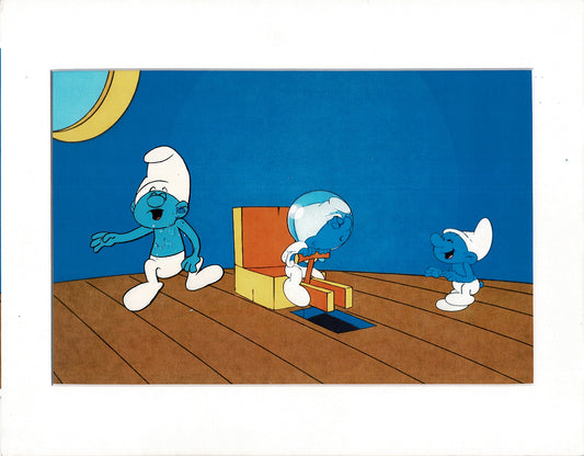 Smurfs Smurf PILOT Grouchy Production Animation Cel Hanna Barbera 1981 See Below P10