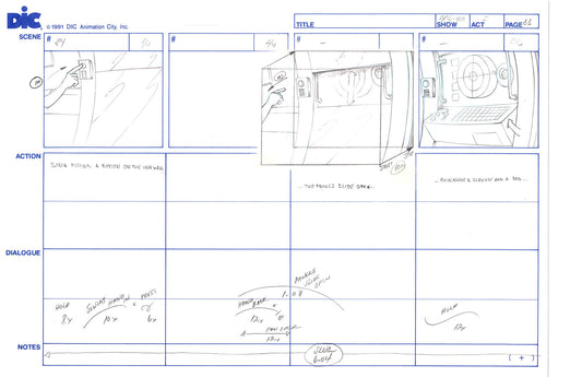 Sonic Underground Huge Hand-Drawn Production Storyboard 1999 from DIC Used to Make the Cartoon Pg 11