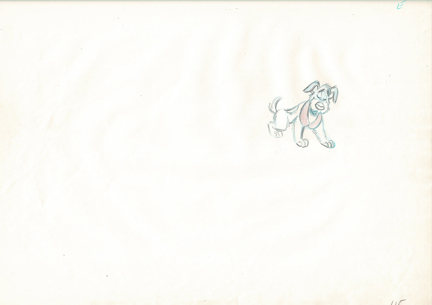 Oliver & Company 1988 DODGER Walt Disney Original Production Animation Drawing B115