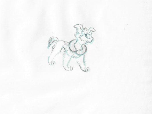 Oliver & Company 1988 DODGER Walt Disney Original Production Animation Drawing B117