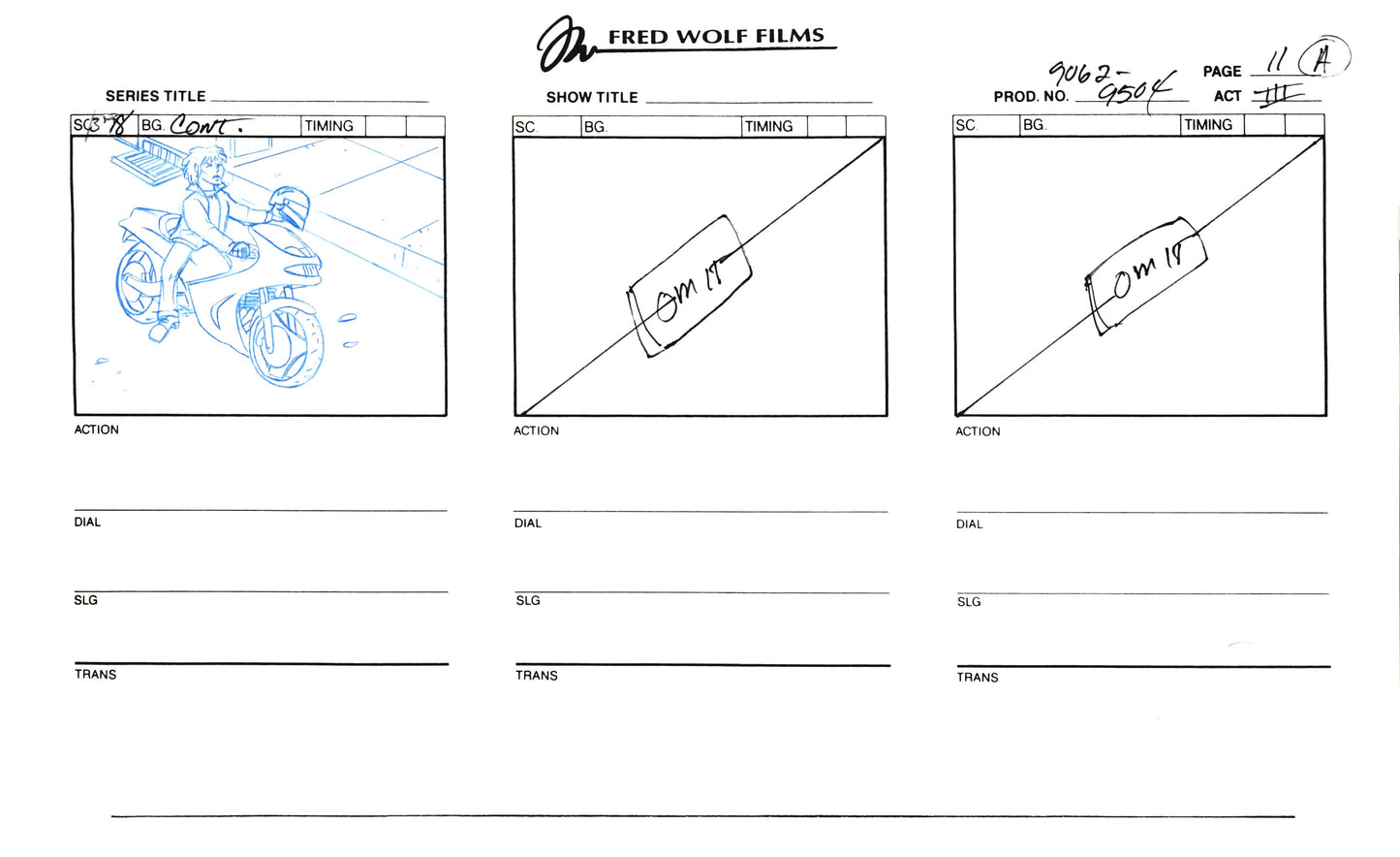 Teenage Mutant Ninja Turtles TMNT Original Production Animation Storyboard 1995 NM11A