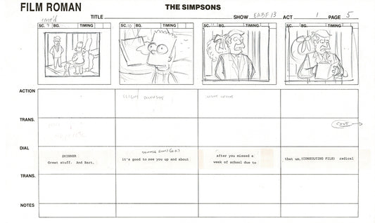 The Simpsons Original Production Animation Storyboard 2003 Fox 11