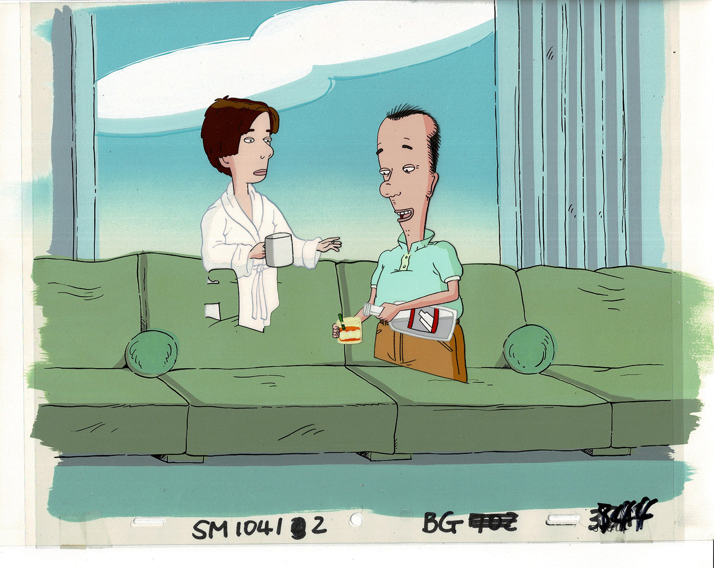 David Spade Production Cel and Drawing and OBG Background from Sammy Production TV Cartoon SNL Alum 2000 BB-11