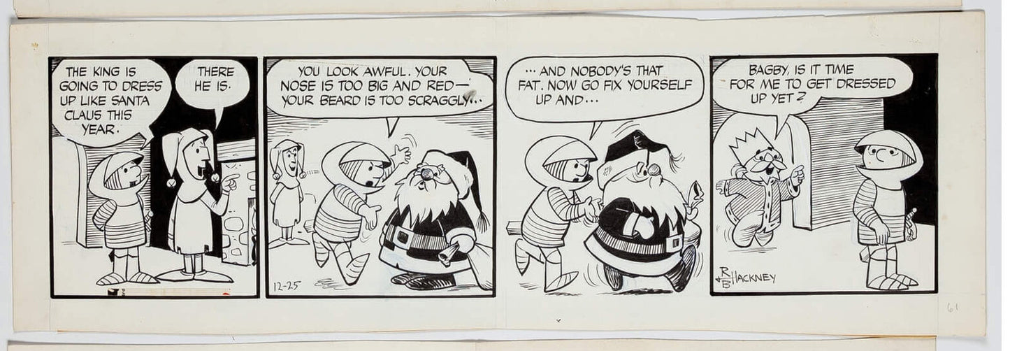 Sir Bagby Rick Hackney and Bill Hackney Original Ink Daily Comic Strip Art Signed BB11