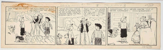 Cap Stubbs and Tippie Original Ink Daily Comic Strip Art Signed and Drawn by Edwina Dumm AM11