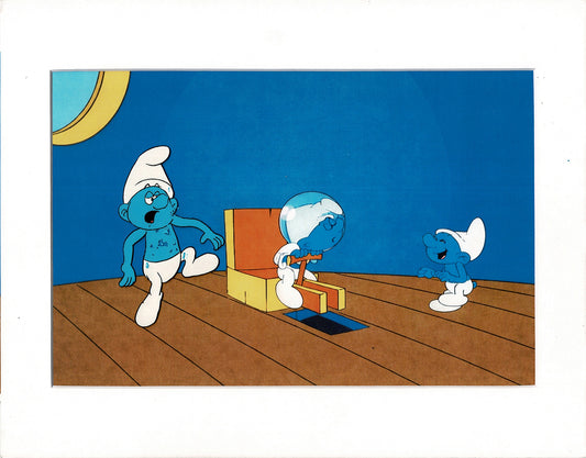 Smurfs Smurf PILOT Grouchy Production Animation Cel Hanna Barbera 1981 See Below P11