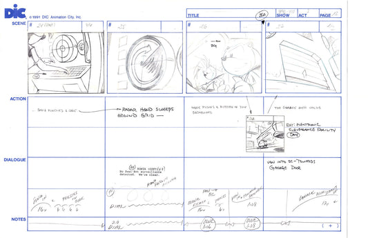 Sonic Underground Huge Hand-Drawn Production Storyboard 1999 from DIC Used to Make the Cartoon Pg 12