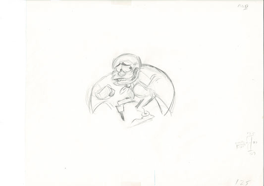 The Great Mouse Detective Fidget the Bat Walt Disney Production Animation Drawing 1986 A125