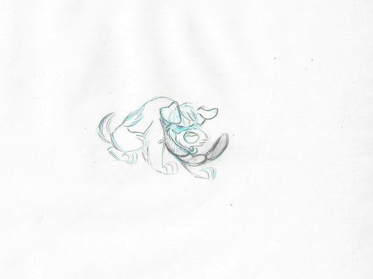 Oliver & Company 1988 DODGER Walt Disney Original Production Animation Drawing B125