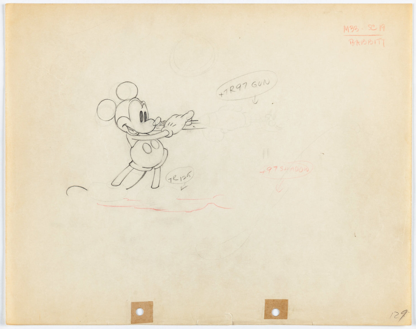 Mickey Mouse 1935 Original Production Animation Cel Drawing from Disney Mickey's Garden 129