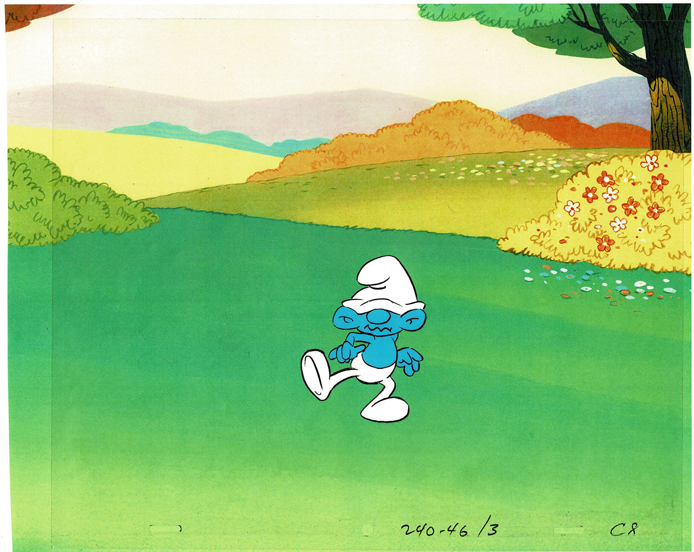 Smurfs Original Production Animation Cel Hanna Barbera 1980s Z-12