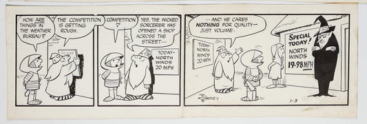 Sir Bagby Rick Hackney and Bill Hackney Original Ink Daily Comic Strip Art Signed BB12