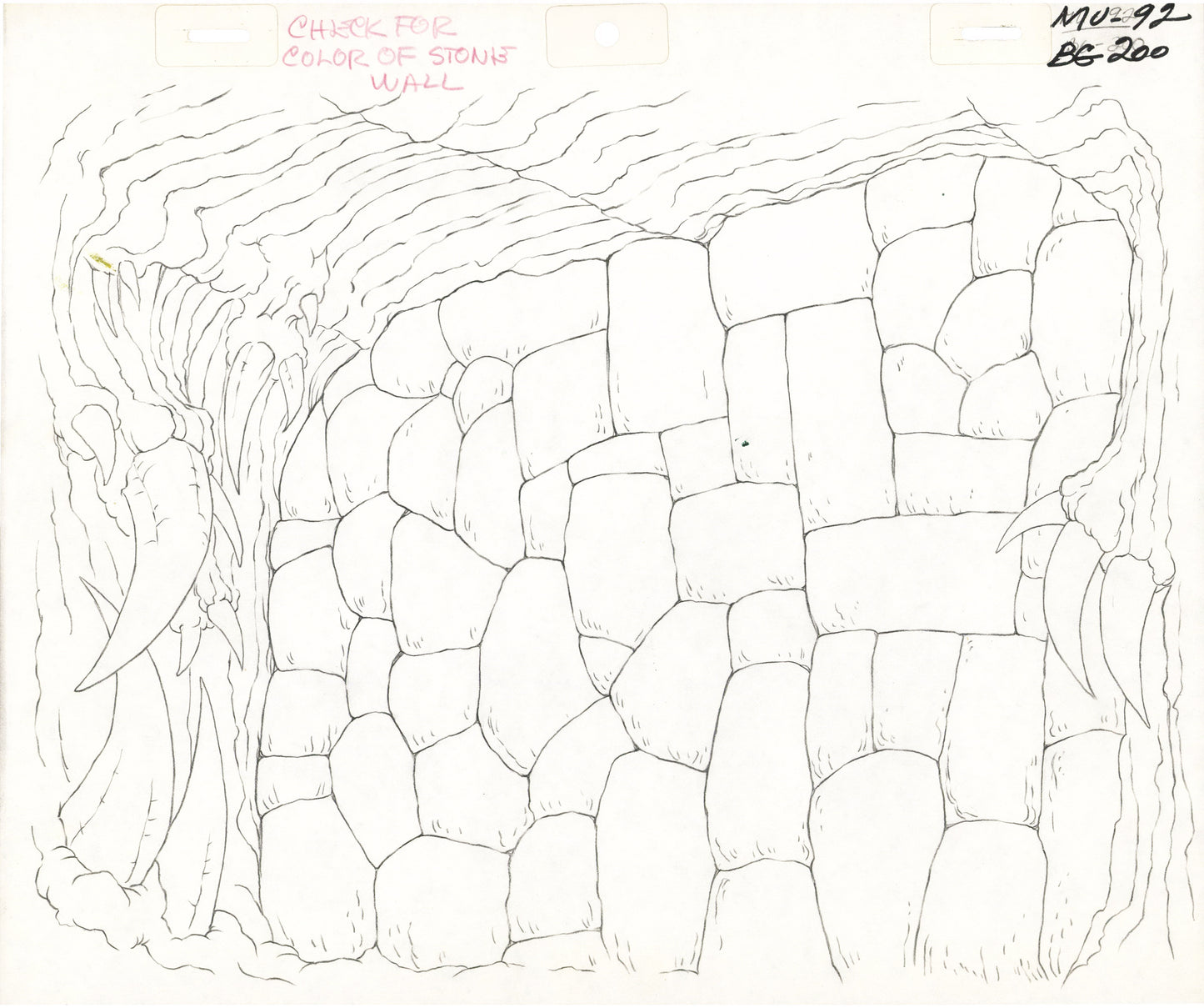 He-Man and the Masters of the Universe Animation Production Pencil Background Drawing For Cels Filmation 1980s A-12