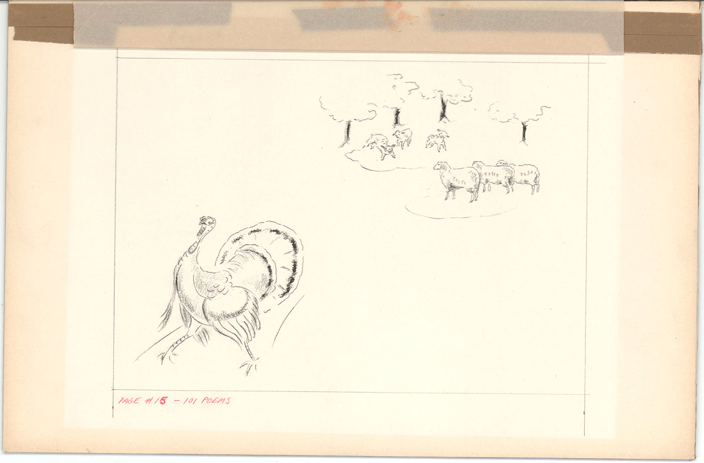 Illustration Book Page Original Drawing by Lowenheim c1978 Samuel Lowe H011
