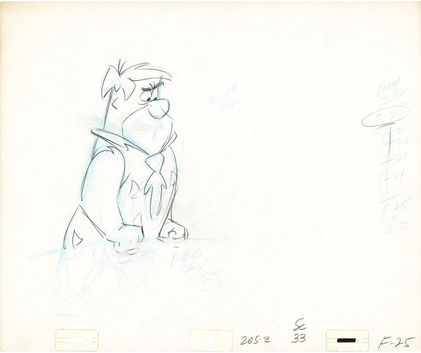 The Flintstones The Frankenstones Animation Art Cel Drawing from Hanna-Barbera 1980-1 B-12