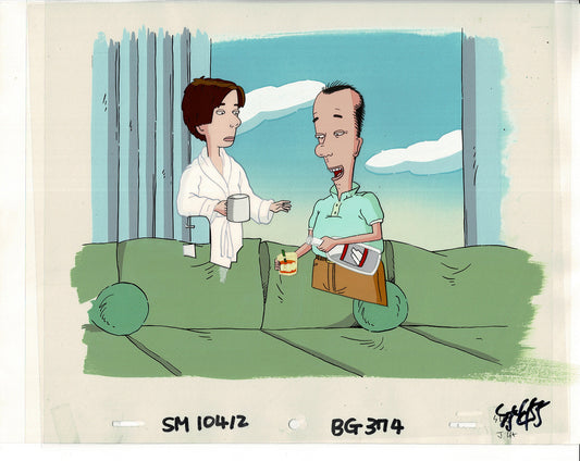 David Spade Production Cel and Drawing and OBG Background from Sammy Production TV Cartoon SNL Alum 2000 BB-12