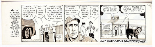 Sam Leff Davy Jones Orig Ink Daily Newspaper Comic Strip Art Signed 1966 CD12