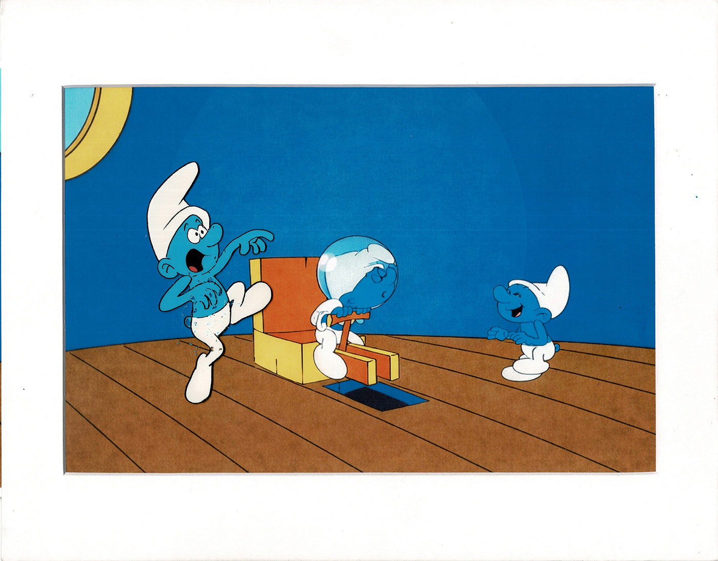 Smurfs Smurf PILOT Grouchy Production Animation Cel Hanna Barbera 1981 See Below P12